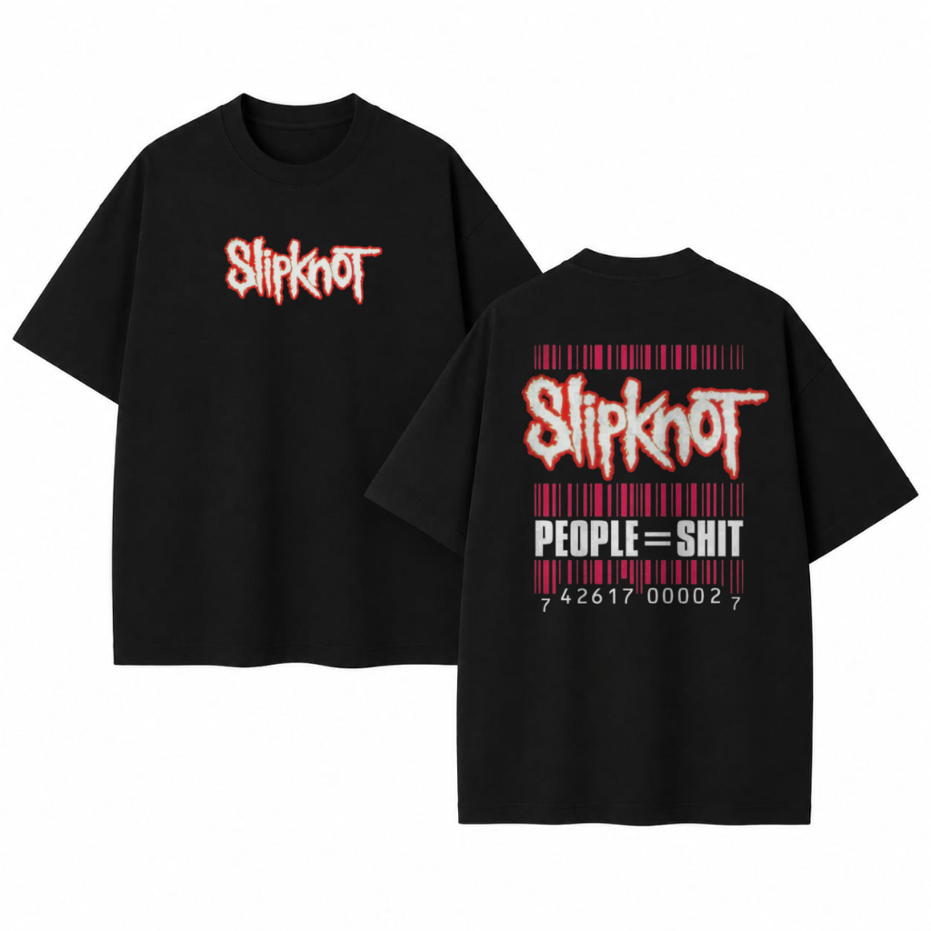 Camiseta Oversized Slipknot People = Shit Rock Metal Streetwear Masculina Feminina