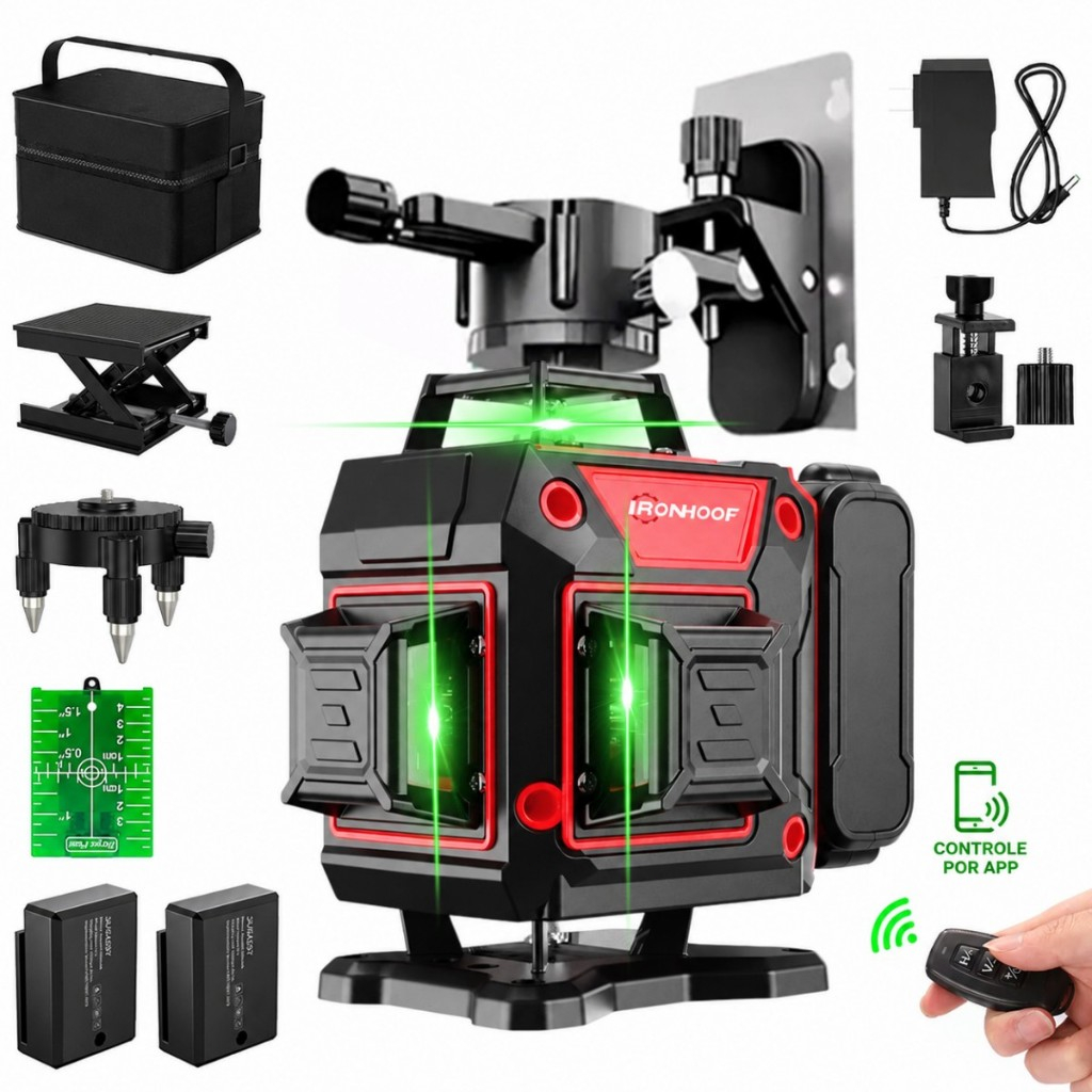 Nivel A Laser Profissional 2/16 Linhas Verde Autonivelante ​​360 Grau