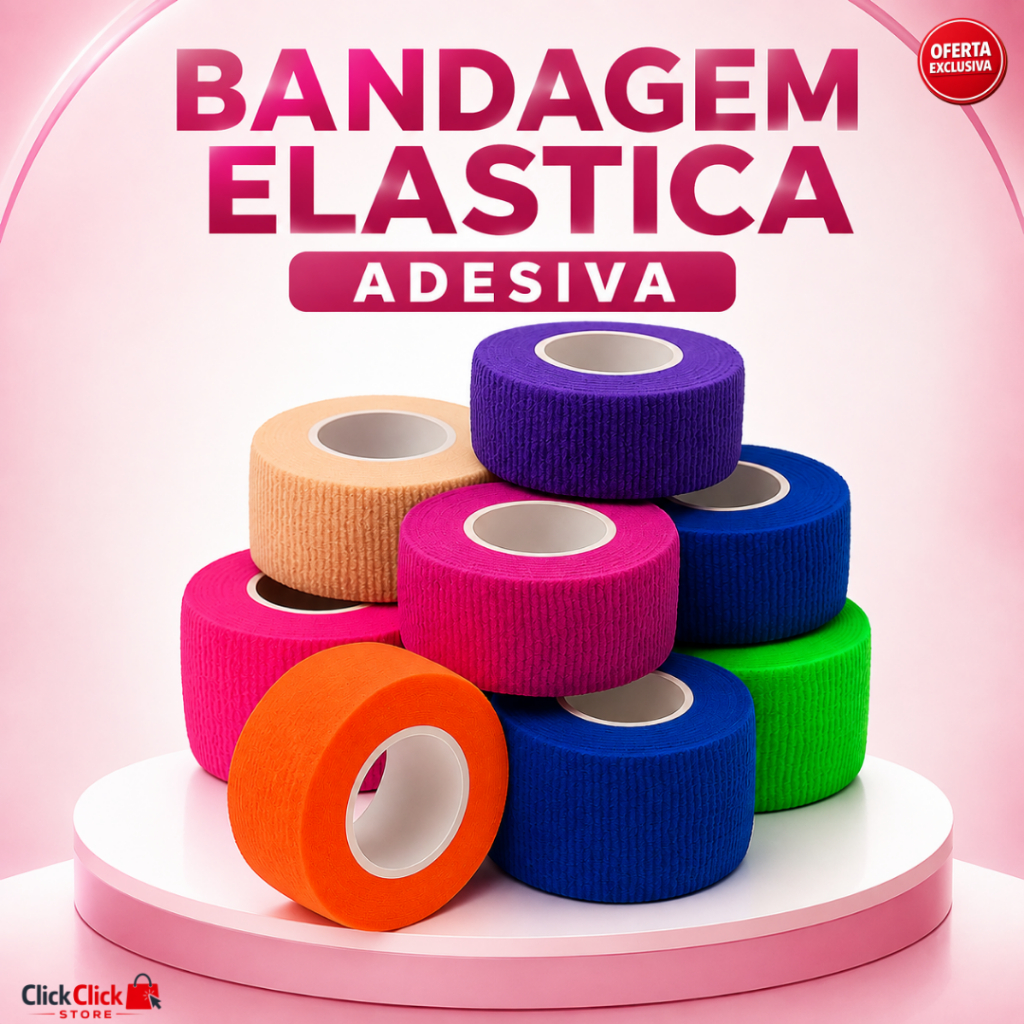 Bandagem Elástica Adesiva Colorida para Curativos, Proteção e Fixação Escolha a Variação SQ5023