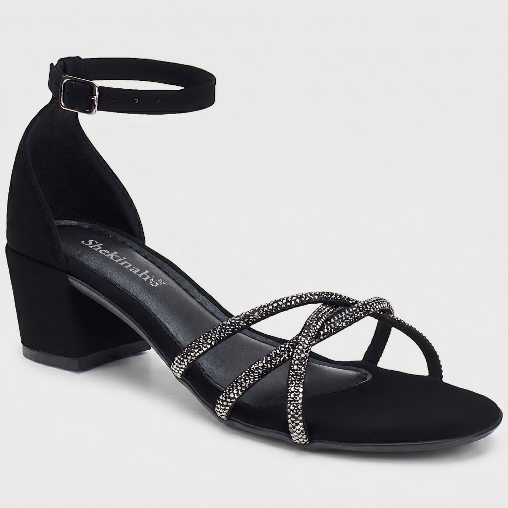 Sandália Feminina Shekinah Salto Saltinho Tiras Strass Lançamento Moda