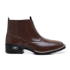 Botina Country Masculina Bordado Estilo Western | Botina Country Texana Masculina Em Couro