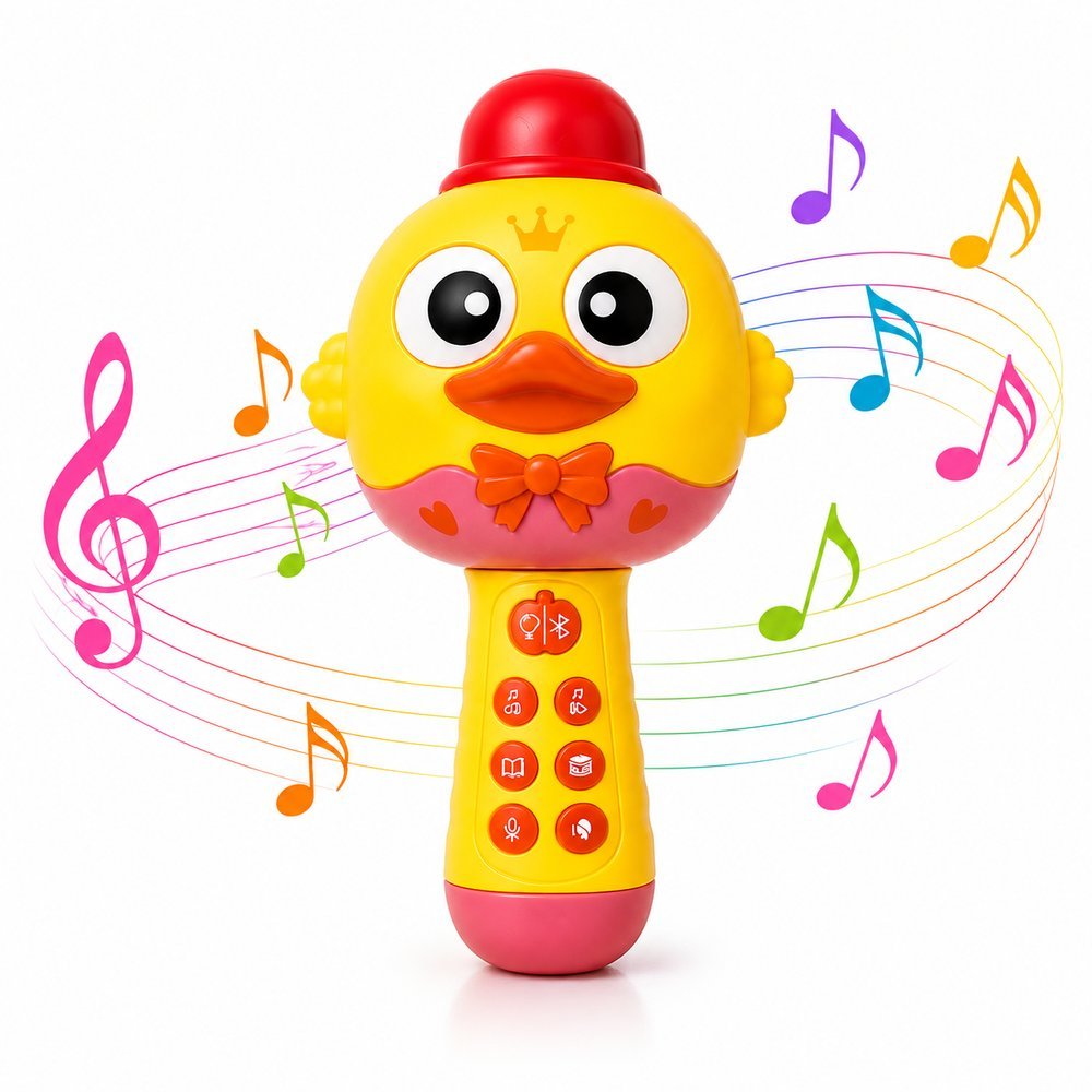 Microfone Infantil Recarregável com Bluetooth, Músicas, Histórias