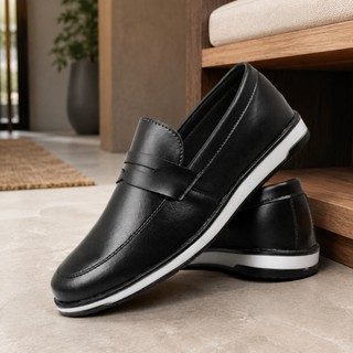 Sapato Social Mocassim Masculino Confortável Estiloso Moderno Na Moda Super Leve AntiDerrapante