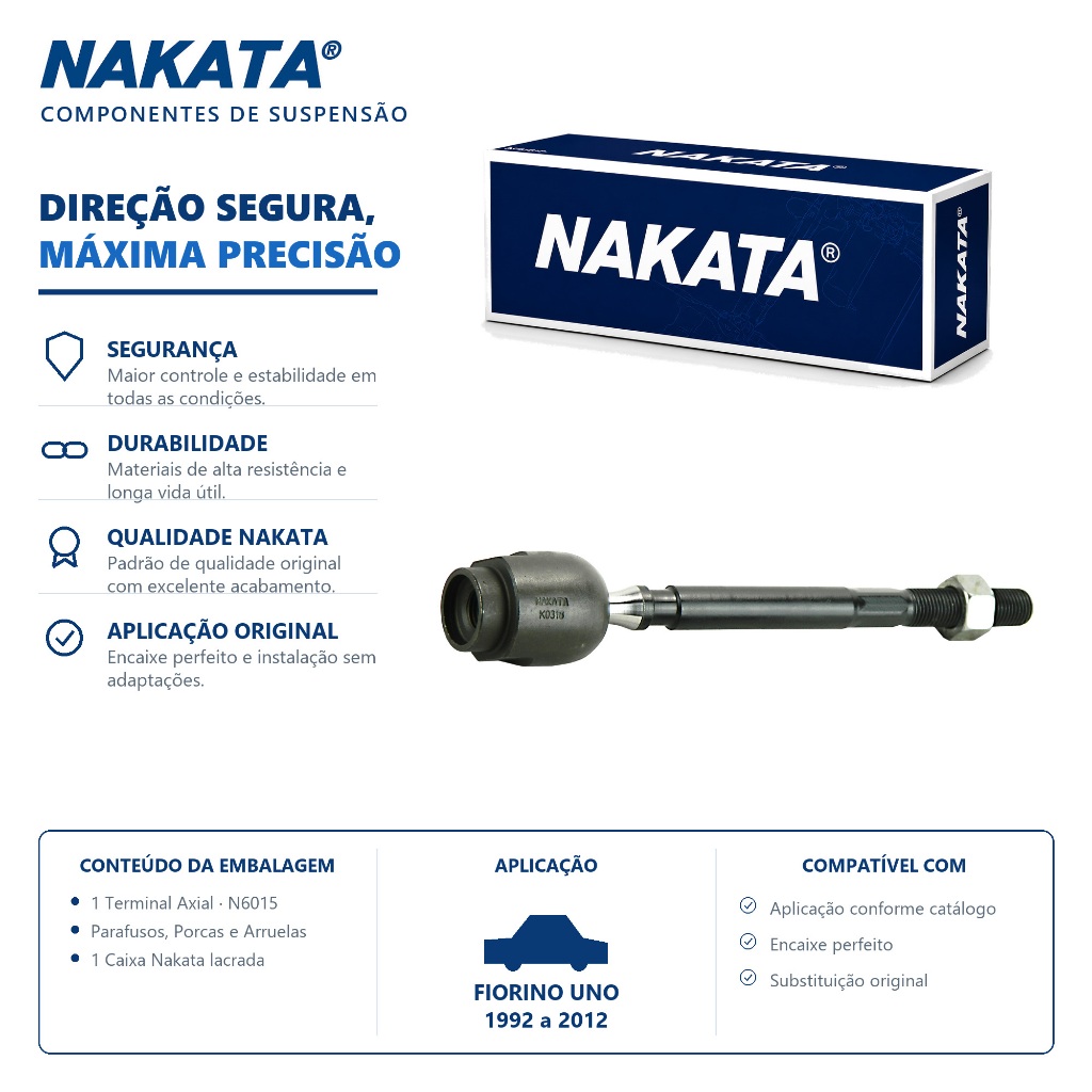 Barra Axial de direção Fiorino Uno 1992 a 2012 – Nakata N6015