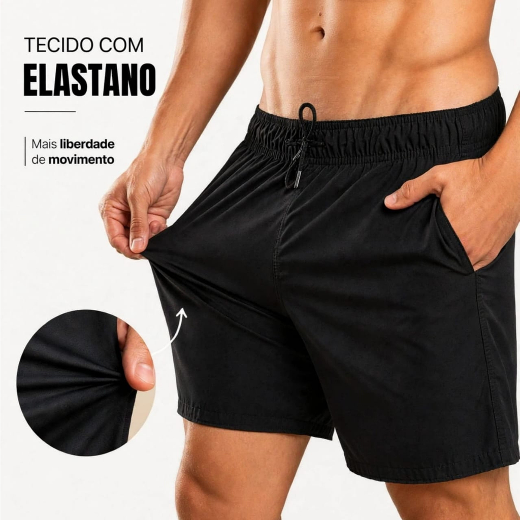 Bermuda Tactel Masculina Academia Praia Corrida Treino Esportiva Short Mauricinho Dry Fit Com Elastano Casual Liso Pro