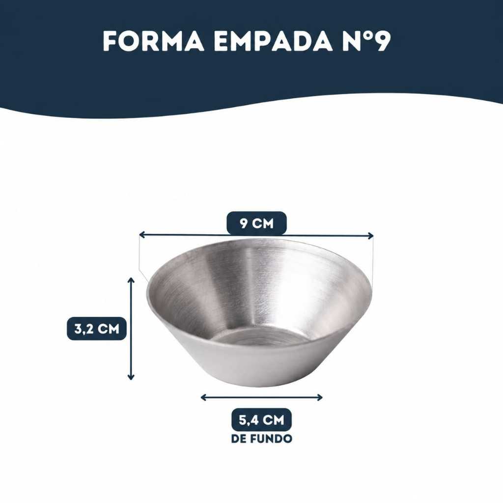 Kit 12 Forma de Empada Nº 9 grande para Assar Empadas e Tortinhas Uso Doméstico e Profissional