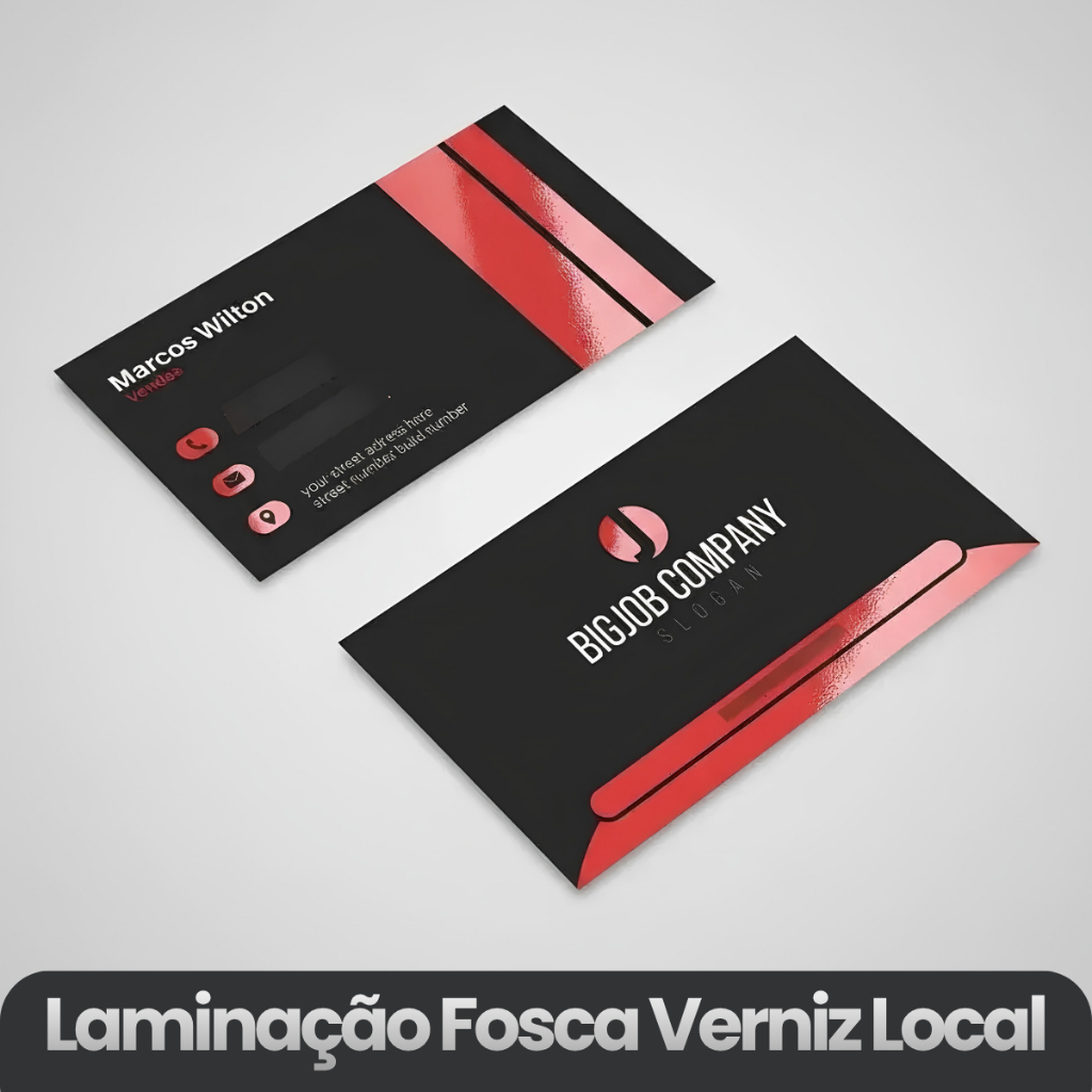500 Cartão De Visita Colorido Laminação Fosca Verniz Local