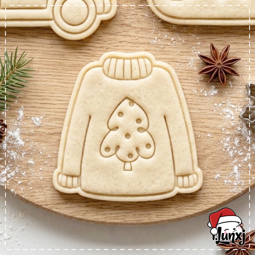Cortador e marcador Natal para Biscoito - Carro Arvore - Biscoitos - Casaco — imagem 2 de 2