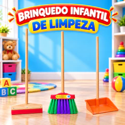 BRINQUEDO INFANTIL LIMPEZA VASSOURA, RODO E PÁ BRINQUEDO EDUCATIVO PARA CRIANÇA