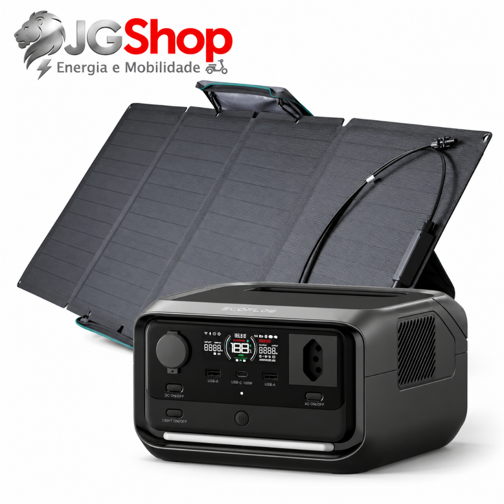 Gerador Energia Portátil Ecoflow River 3 plus 127v + Painel 110w