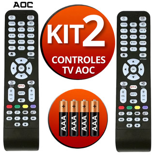 Controle Remoto Televisão AOC Compatível com todas Smart TV LED LCD Com Pilhas | Envio Imediato