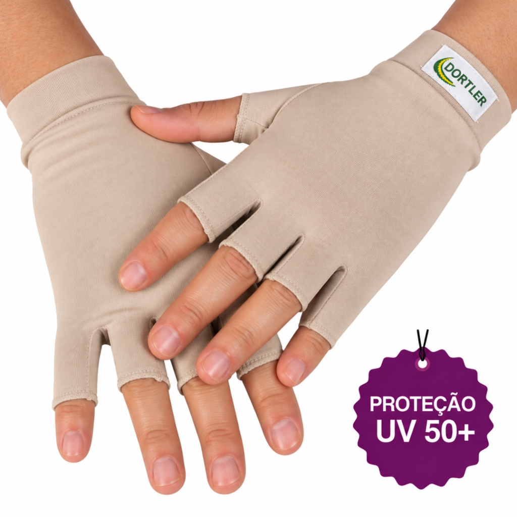 Luva Meio Dedo Curta Proteção Solar UV50+ Dortler Confortável Premiun Moto Bike Pesca