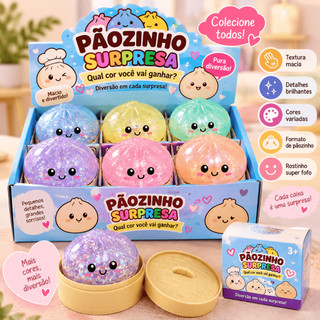 Pãozinho Squishy Antiestresse Com Cestinho Brilha No Escuro Cores Aleatórias 5,5cm/8,5cm Brinquedo Sensorial Para Alívio