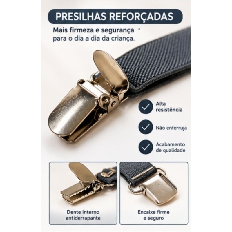Kit Suspensório Infantil Chumbo com Gravata Borboleta Ajustável para Menino Festa Casamento — imagem 2 de 2