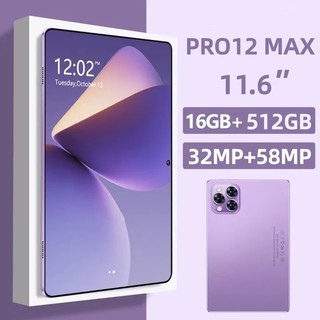 Original Tablet Galaxy PRO12 MAX 11.6 Polegadas RAM 16GB + 512GB ROM Android 15 5G 8800mAh Câmera 32MP + 58MP Tela FHD+