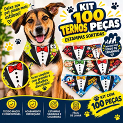 Kit 100 Ternos Pet para Cachorros – Estampas Sortidas e Coloridas