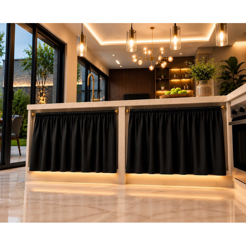 Cortina Pia Cozinha Decoração 2,10x80 Sem Ilhós Passante — imagem 2 de 2