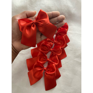 Laço Decorativo Vermelho Cetim para Presente Cesta Embalagem Decoração Kit 10 30 ou 60