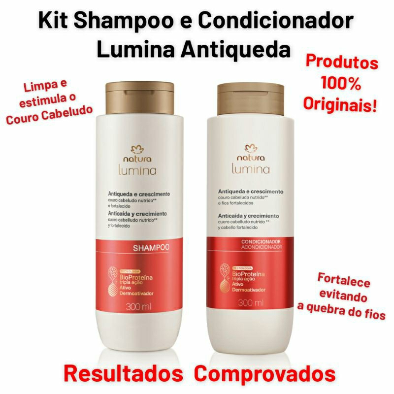 Lumina Shampoo e Condicionador Crescimento Antiqueda 300ml cada