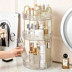 Organizador de Maquiagem Giratório 360° – Suporte Multiuso 2 ou 3 Andares para Cosméticos e Perfumes