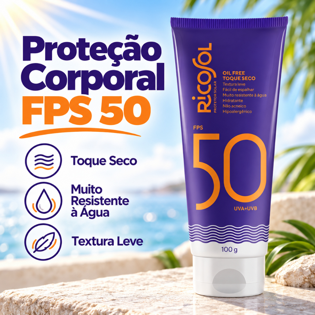 Protetor Solar Corporal Ricosol FPS 50 Vegano 100g