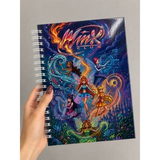 CADERNO DAS WINX - FOLHA DECORADA - CAPA DURA- 80 FOLHAS - SKETCHBOOK ou PAUTADA - CADERNO A5 para ANOTAÇOES