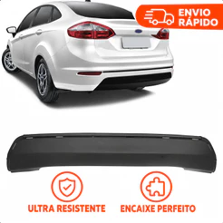 Moldura Parachoque Traseiro Ford New Fiesta Sedan 2013 2014 2015 2016 2017 Preto