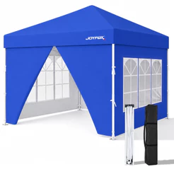 Tenda Gazebo Dobrável 3x3m com Cortina Laterais e Janelas Impermeável para Festa Jardim Praia JOYFOX
