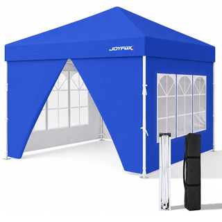 Tenda Gazebo Dobrável 3x3m com Cortina Laterais e Janelas Impermeável para Festa Jardim Praia JOYFOX