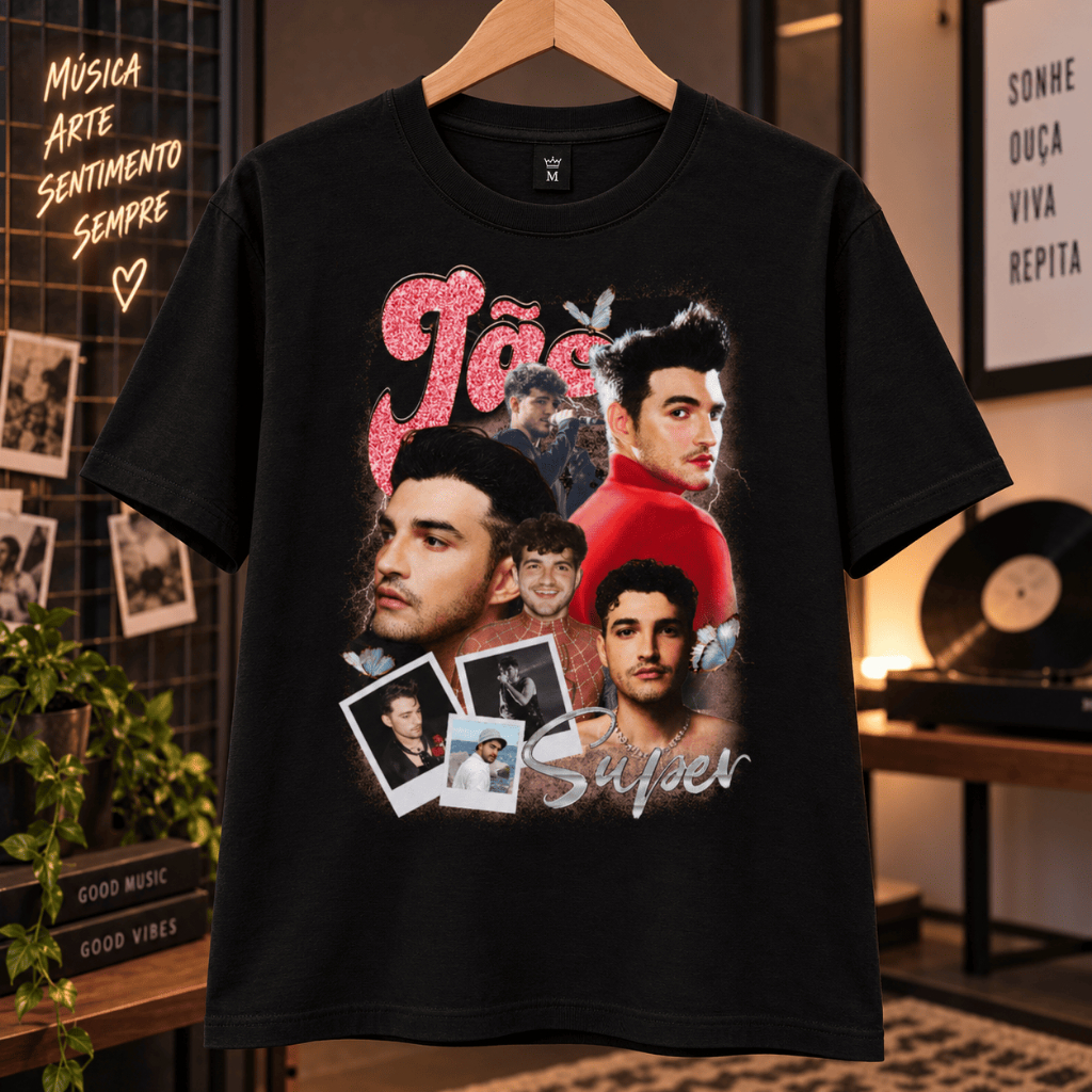 Camiseta Jão Super Estampada 100% Algodão Manga Curta Música Pop
