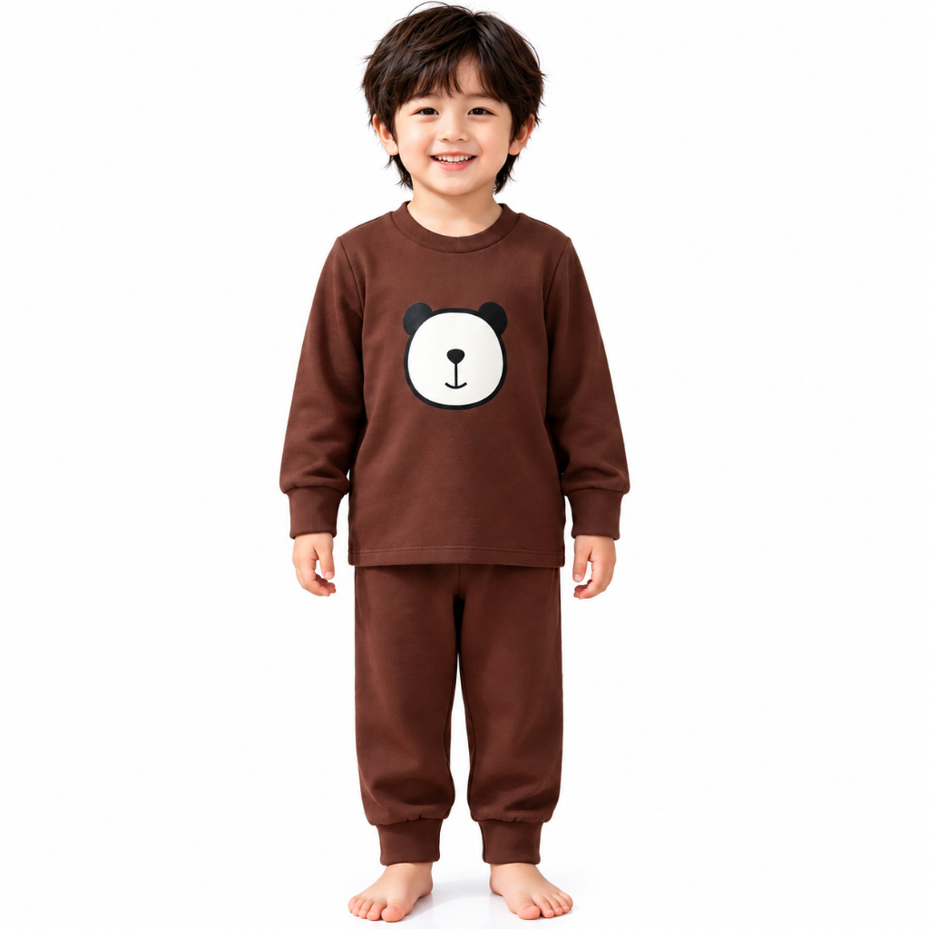 Pijama infantil manga longa meninos com estampa divertida conjunto de inverno confortável para todas as estacoes.