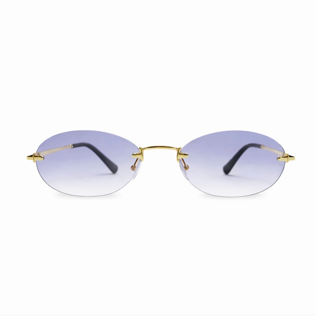 Óculos de Sol Oval Napoli com Lente Azul Unissex UV400 Sem Aro