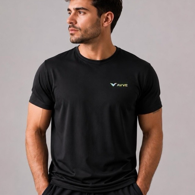 Camiseta Dry Fit UV Masculina Básica Preta Tecido Tecnológico com elastano Original Academia Musculação Crossfit Corrida