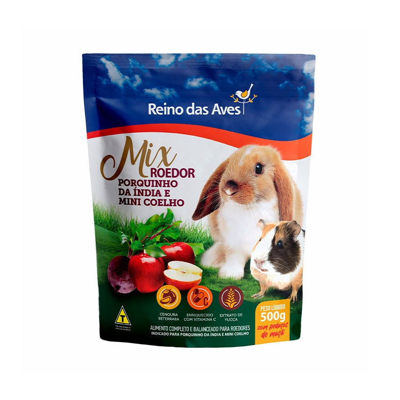 Ração Reino das Aves Porquinho da Índia e Mini Coelho Mix Roedor 4kg