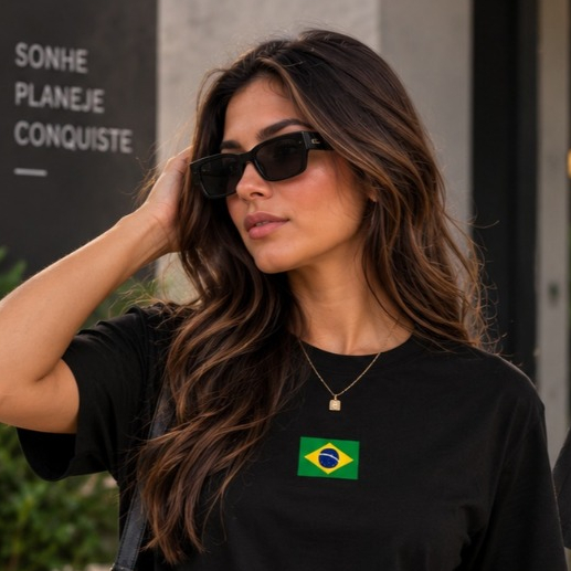 Camiseta Unissex 100% Algodão Brasil Diversas Cores Masculina Feminina