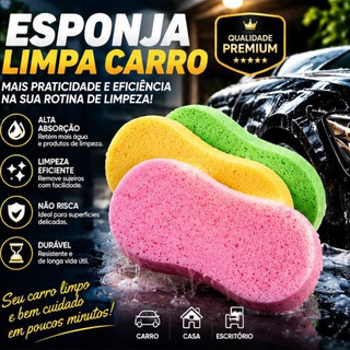 Esponja Limpa Carro Super Absorvente Lavagem Automotiva Alta Absorção Macia para Carros Motos e Casa