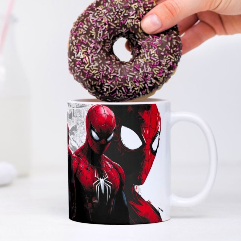 HOMEM-ARANHA Caneca Personalizada Spiderman Presente Super Herói Marvel Infantil Cerâmica 325ml