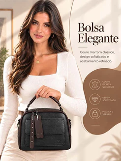 TOMI MITO Bolsa Transversal Feminina Vintage Couro PU Compacta e Organizada para Uso Diário TM9176