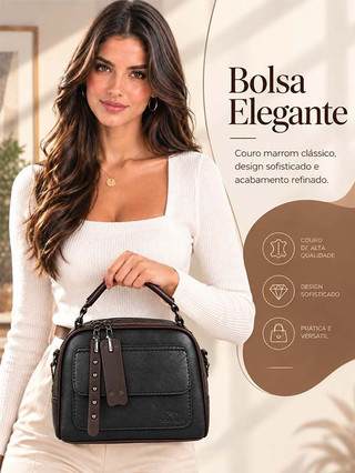 TOMI MITO Bolsa Transversal Feminina Vintage Couro PU Compacta e Organizada para Uso Diár…