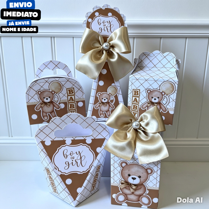 KIT (PEGUE E MONTE) PERSONALIZADO CHÁ REVELAÇÃO NEUTRO, CAIXINHAS PARA CHÁ REVELAÇÃO, LEMBRANCINHAS PERSONALIZADAS