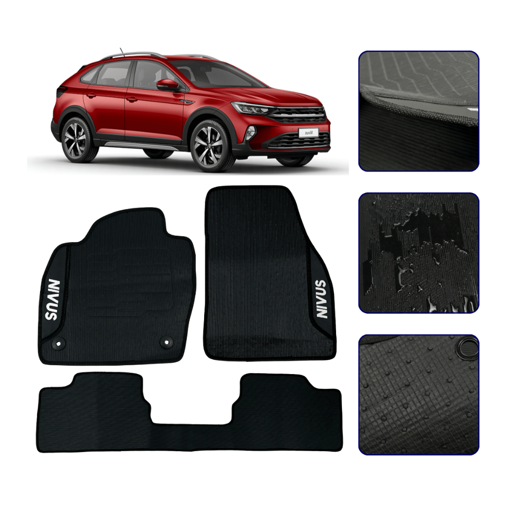 Jogo de Tapete Emborrachado Para Nivus 2020 21 22 23 24 25 2026 Premium Kit Carro