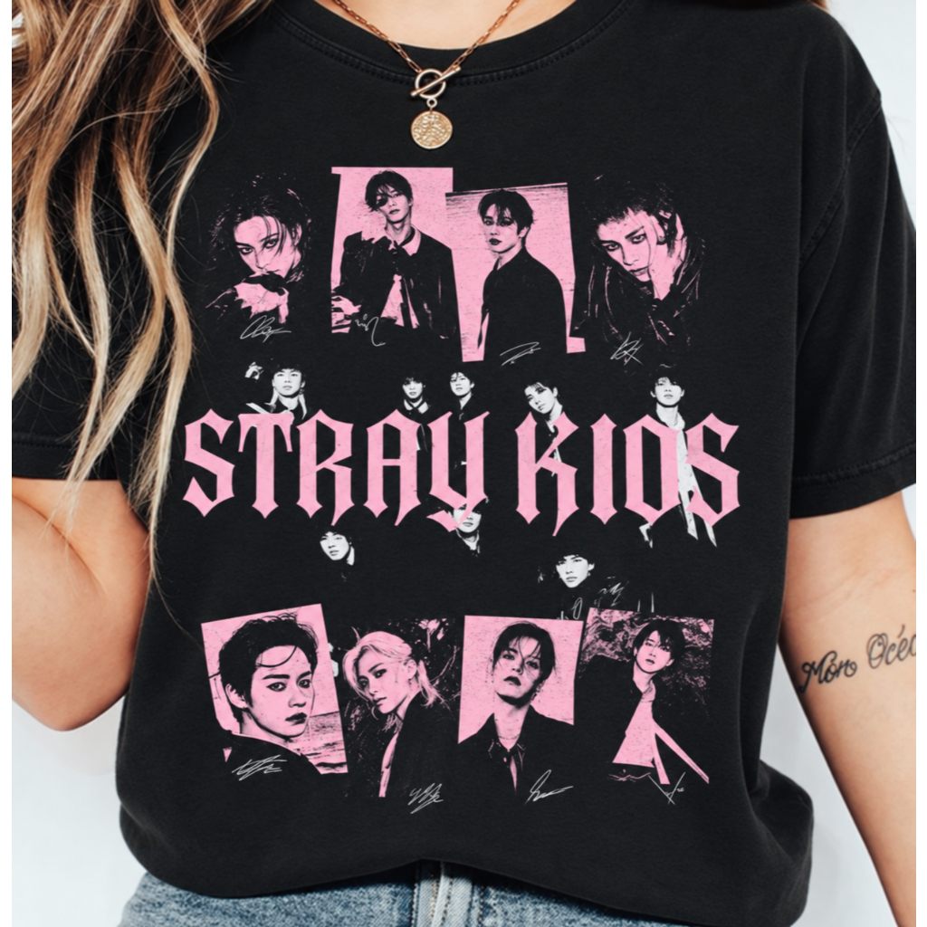 Camiseta Stray Kids Moda Coreana Unissex Estilo Street