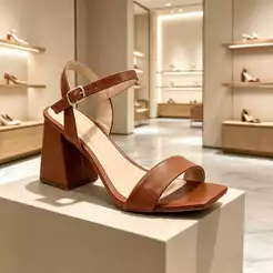 SANDÁLIA FEMININA DE SALTO BLOCO CONFORTÁVEL 7 CM