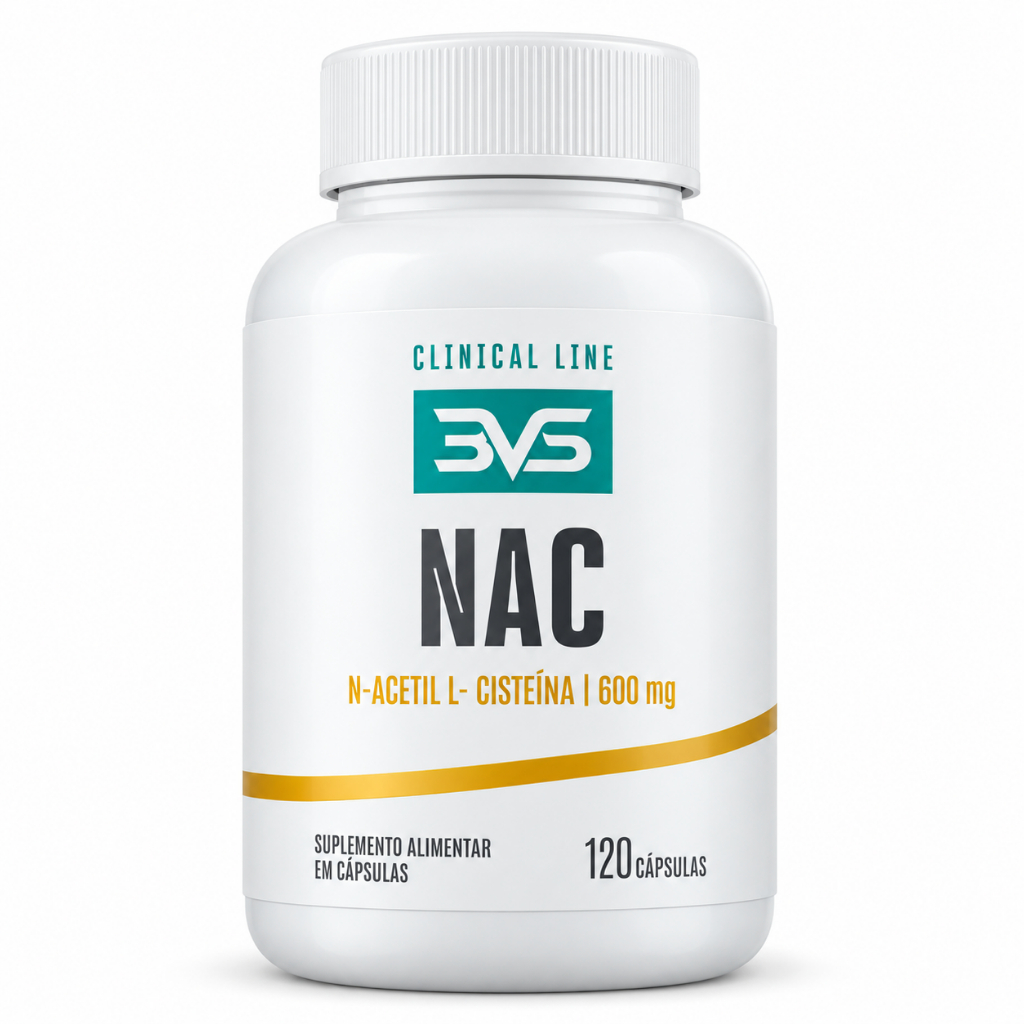 NAC 600mg Por Dose N-Acetil L-Cisteína 60 ou 120 Cápsulas 3VS Nutrition
