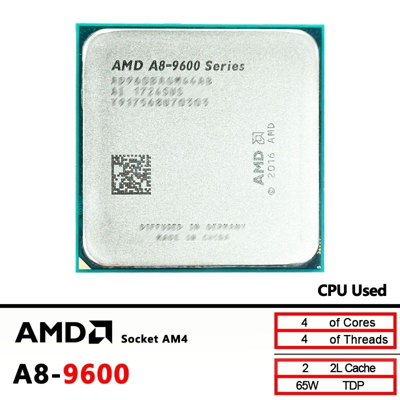 Processador AMD A8-9600, Série A8, 3.1 GHz, Quad Core, 65W, AD9600AGM44AB / AD960BAGM44AB, Soquete AM4 (Envio em 24/48h)