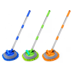 Mop Lava Carro Microfibra Esfregão com Cabo Extensível Ajustável para Carro Moto Casa