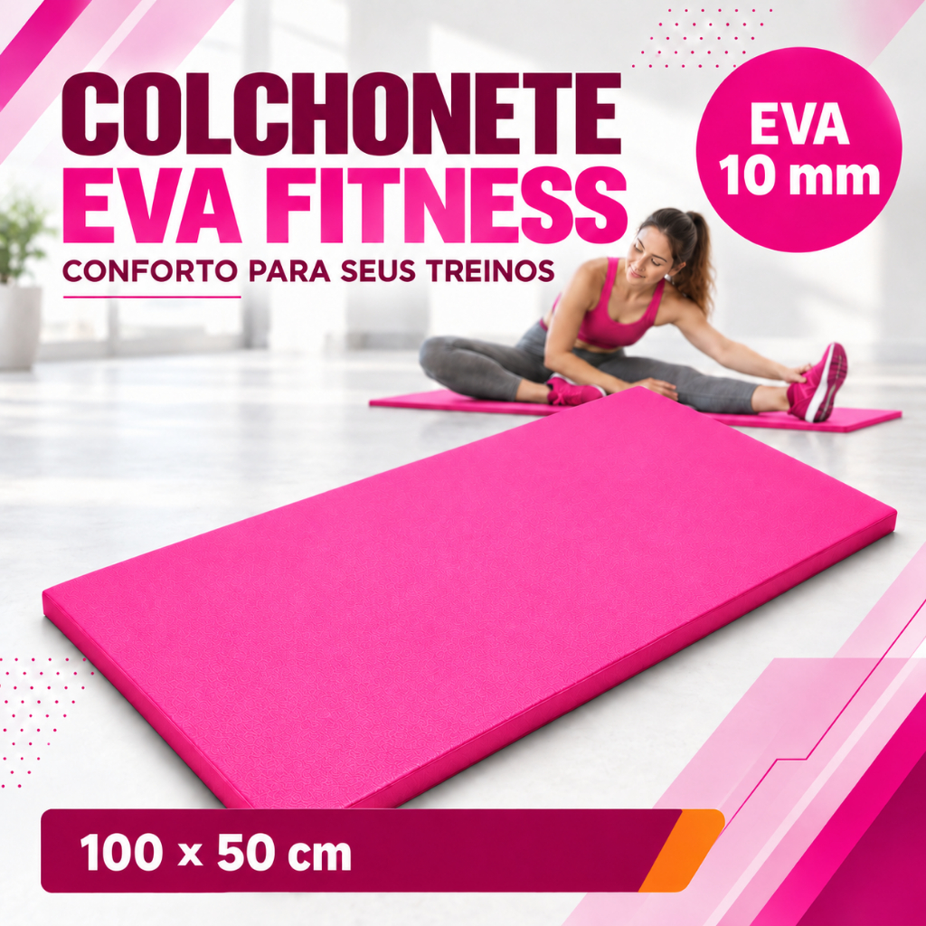 tapete de yoga e pilates Tatame EVA 1m x 50cm x 10mm para Treino Academia exercícios ao ar livre