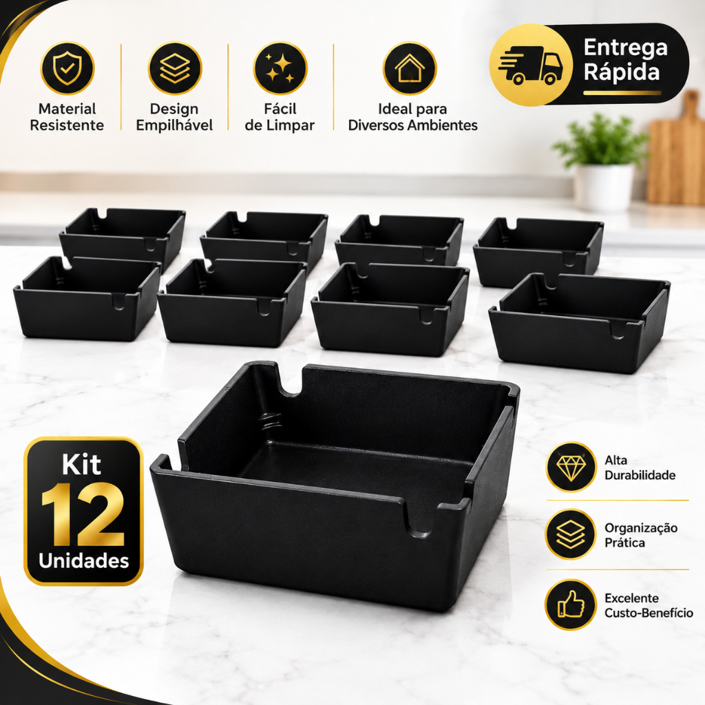 12 ou 6 Cinzeiro Nylon Quadrado Alta Qualidade Coletor de Resíduos Resistente Lavável