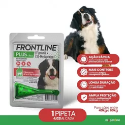 Frontline Plus para Cães de 40 a 60 Kg - 1 Pipeta - 4,02 mL
