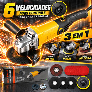Esmerilhadeira Lixadeira 3 em 1 Multifuncional 6 Velocidades Profissional Corte de ladrilhos cerâmicos, tubos de aço